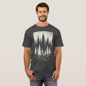 Pine Tree Forest Design Buiten T-shirt (Voorkant volledig)