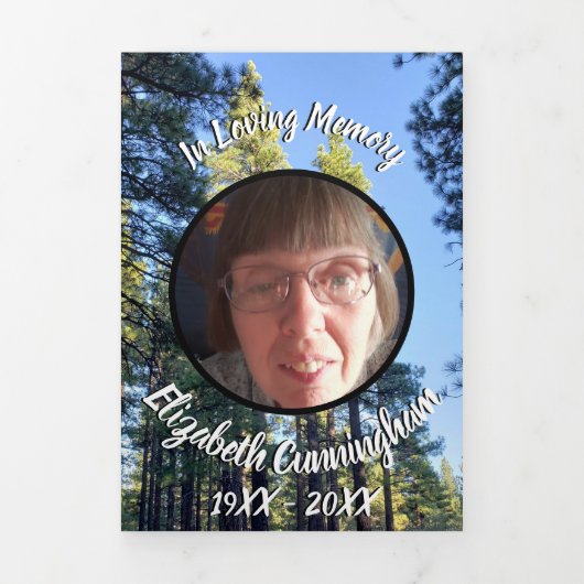 Pine Tree Forest Five Photo Memorial Drieluik Aankondiging (Cover)