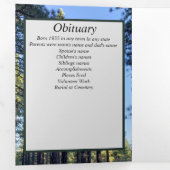 Pine Tree Forest Five Photo Memorial Drieluik Aankondiging (Binnenzijde eerst)