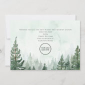 Pine Tree Forest Kerstmis Zakelijk Logo Feestdagenkaart (Achterkant)