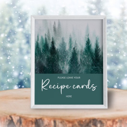 Pine Tree Forest Laat je receptkaart achter Poster