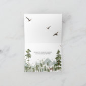 Pine Tree Forest Mountain Couple Shower Folded Bedankkaart (Binnen)