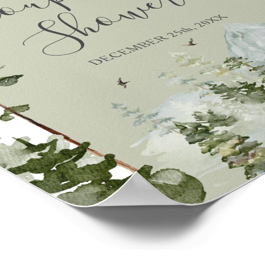 Pine Tree Forest Mountain Couple Shower Welcome Poster (Hoek)