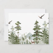 Pine Tree Forest Mountain Couple Shower Woodland Bedankkaart (Achterkant)