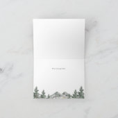 Pine Tree Forest Mountain Theme Weddenschap Bedank Kaart (Binnen)