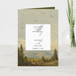 Pine Tree Forest Order of Service Bruiloft Programma