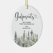 Pine Tree Forest Persoonlijke kerst van godouders Keramisch Ornament (Rechts)