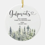 Pine Tree Forest Persoonlijke kerst van godouders Keramisch Ornament (Voorkant)