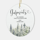 Pine Tree Forest Persoonlijke kerst van godouders Keramisch Ornament (Links)