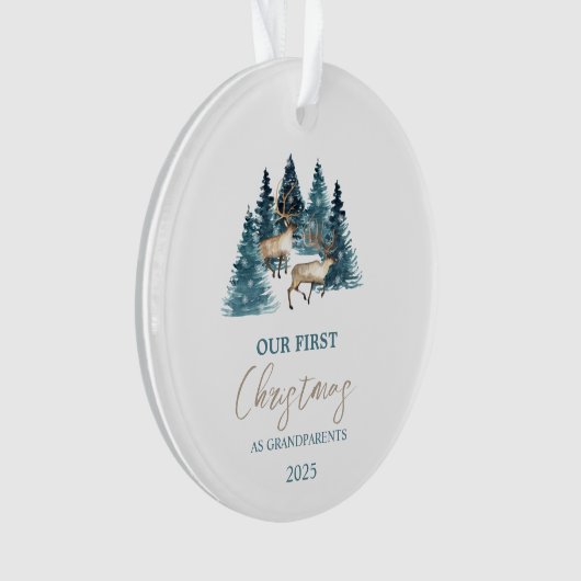 Pine Tree Forest Rendier Onze eerste kerst Ornament (voorkant)
