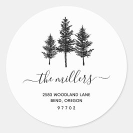 Pine Tree Forest Return Address Sticker