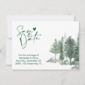 Pine Tree Forest Rustic bruiloft save the date (Voorkant)