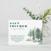 Pine Tree Forest Rustic Toevoegen Logo Cadeaubon (Staand voorkant)
