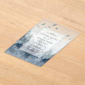 Pine Tree Forest rustieke Waterverf bruiloft Acryl Uitnodigingen (Laagn)