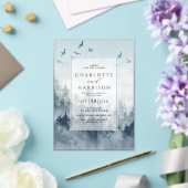 Pine Tree Forest rustieke Waterverf bruiloft Acryl Uitnodigingen (Insitu (Huwelijk))