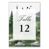 Pine Tree Forest Thema Trouwtafel Aantal Kaarten (Voorkant)
