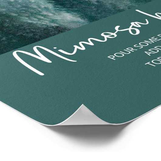 Pine Tree Forest Waterverf Groene Mimosa Bar Poster (Hoek)