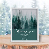 Pine Tree Forest Waterverf Groene Mimosa Bar Poster