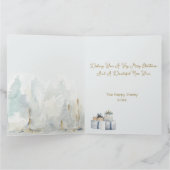 Pine Tree Forest Waterverf Kerstmis Kaart (Binnen)