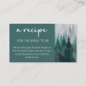 Pine Tree Forest Waterverf Recept voor de bruid Informatiekaartje (Voorkant)