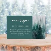 Pine Tree Forest Waterverf Recept voor de bruid Informatiekaartje