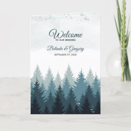 Pine Tree Forest Wedding Order of Service Programma