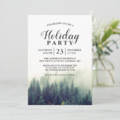 Pine Tree Forest Woodland Holiday Party Kaart (Staand voorkant)