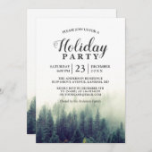 Pine Tree Forest Woodland Holiday Party Kaart (Voorkant / Achterkant)