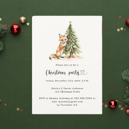 Pine tree fox Christmas Party Kaart