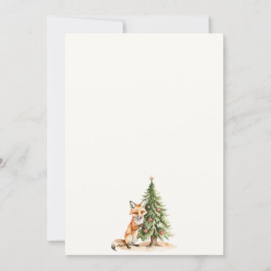 Pine tree fox Christmas Party Kaart (Achterkant)
