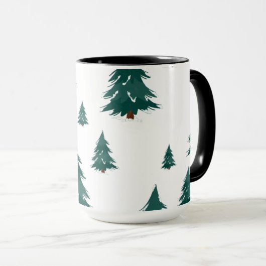 Pine Tree Gift Label Mok (Voorkant rechts)