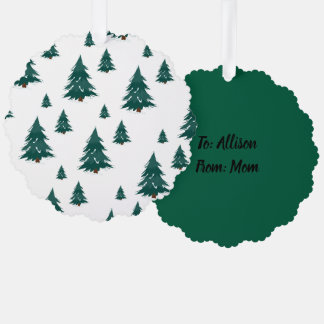 Pine Tree Gift Label Ornament Kaart