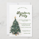 Pine Tree Glitter Stars Kerstfeest Bedrijfsfeest Kaart (Voorkant)