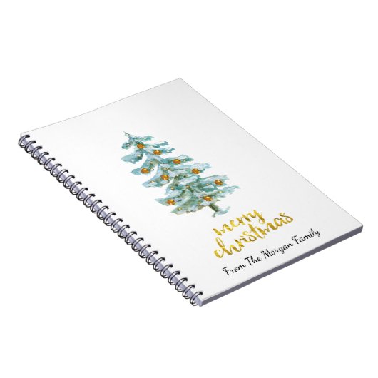 Pine Tree Gold-kerstballen Notitieboek (Rechterzijde)