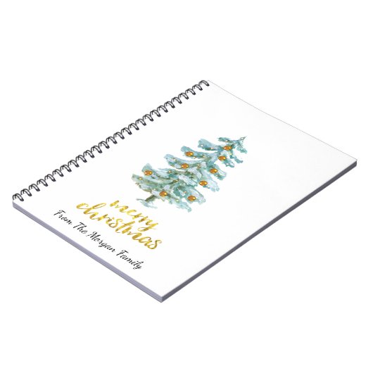 Pine Tree Gold-kerstballen Notitieboek (Linkerzijde)