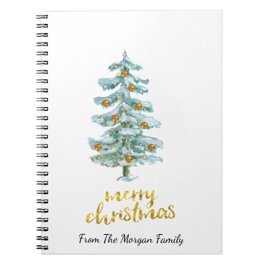 Pine Tree Gold-kerstballen Notitieboek (Voorkant)