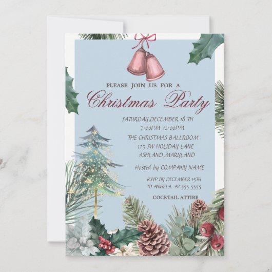 Pine Tree Gold Stars Pine Cones met kerst Kaart (Voorkant)