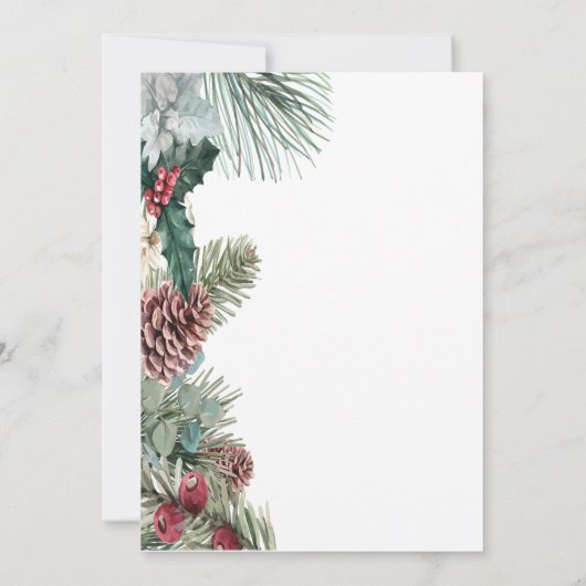 Pine Tree Gold Stars Pine Cones met kerst Kaart (Achterkant)