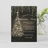 Pine Tree Goud Confetti Kerstbedrijfsfeest Kaart (Staand voorkant)