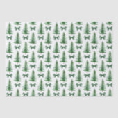 Pine Tree Green Bow Kerstcadeau tissuepapier (Voorkant)