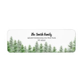 Pine Tree Green Bruiloft Retouradres Label (Voorkant)