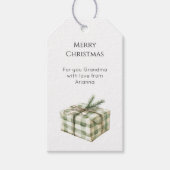 Pine Tree Green Plaid Christmas Gift Cadeaulabel (Voorkant)