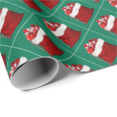 Pine Tree Green Rood Wit Vrolijk Kerstcadeau Cadeaupapier (Rol Hoek)