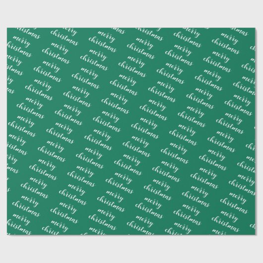 Pine Tree Green Template Merry Christmas Text Gift Cadeaupapier (Vlak)