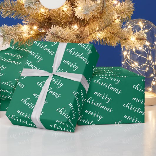 Pine Tree Groen Sjabloon Prettig Kerst Tekst Cadea Cadeaupapier (Feestdagen)