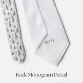 Pine Tree Holiday Pattern stropdas met monogram
