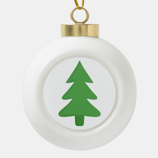 Pine Tree Keramische Bal Ornament (Voorkant)