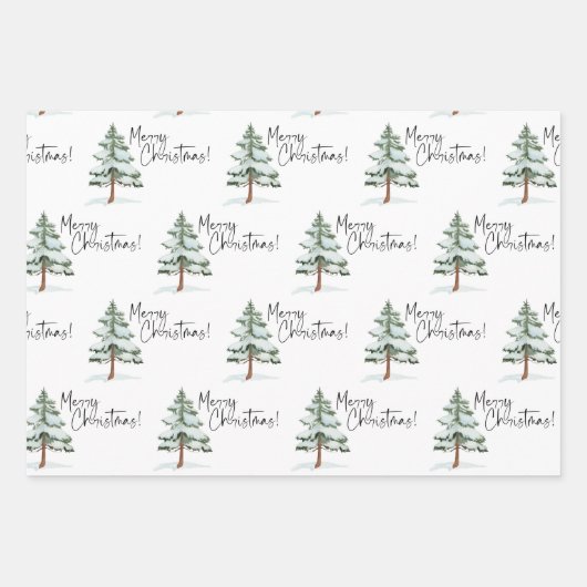 Pine Tree kerst Inpakpapier Vel (Voorkant 2)