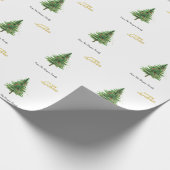 Pine Tree kerstballen Merry Kerstmis Cadeaupapier (Hoek)