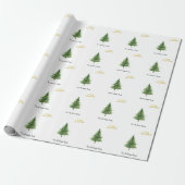 Pine Tree Kerstballen Prettig Kerstfeest Cadeaupapier (Uitgerold)